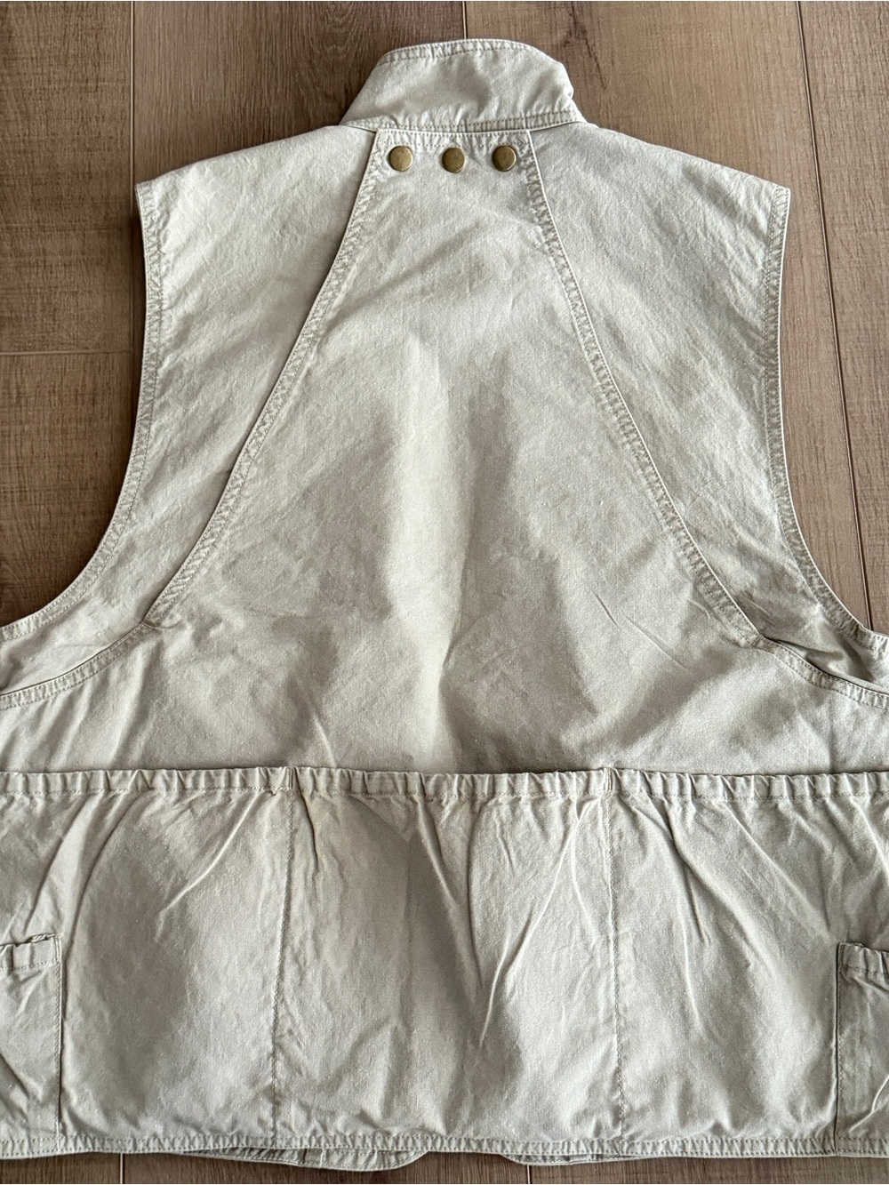 Vintage 80s EMS Fishing Vest Sz Medium Beige Tons Of Pockets Thick Cotton Zip - Picture 6 of 14